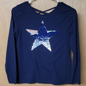 Navy reversible sequin Star top